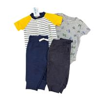 Conjunto Carter's Bebê 04 peças Kit com calça e body Algodão