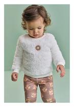 Conjunto Casaco Aveludado Legging Ursos Bebê Kukiê