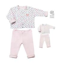 Conjunto Casaco Calça Forrada Sued Egyp - Floral Lisboa - Mini Bear