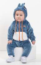 Conjunto Casaco Calça Pelo Bebê Menino Inverno Lessa B8892