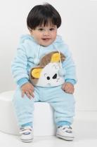 Conjunto Casaco Calça Pelo Bebê Menino Inverno Lessa B8926