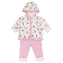 Conjunto Casaco Com Capuz e Calça Mini & Co na Cor Off White e Rosa 0667.1270