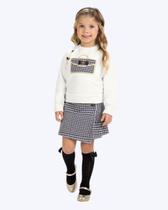 Conjunto Casaco Cropped Manga Longa Moletom e Shorts-Saia Jacquard Infantil Feminino Milon 2001509 Conjunto Casaco Cropped Manga Longa Moletom e Shorts-Saia Jacquard Infantil Feminino Milon 2001509
