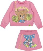 Conjunto casaco e short saia ursinha rosa barbie - MOMI