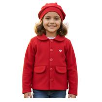 Conjunto Casaco Infantil Menina com Gorro Inverno Fofo - Conjunto Casaco Infantil Menina com Gorro Inverno Fofo -