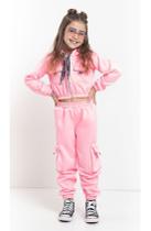 Conjunto Casaco Infantil Menina Moletom Inverno Lessa K036 Conjunto Casaco Infantil Menina Moletom Inverno Lessa K036