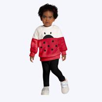 Conjunto Casaco Joaninha E Calça Legging Infantil Bebê Menina Kyly 1000747 Vermelho