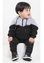Conjunto Casaco Luxo Bebê Menino Moletom Inverno Lessa B8897