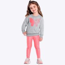 Conjunto Casaco Moletinho e Calça Legging Infantil Feminino Kyly 1000067