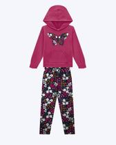 Conjunto Casaco Moletom com Capuz e Calça Legging Estampada Infantil Feminino Kyly 1001562