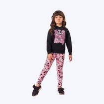 Conjunto Casaco Moletom Com Capuz E Calça Legging Panda Infantil Menina Mundo Cinti 12360 Preto Conjunto Casaco Moletom Com Capuz E Calça Legging Panda Infantil Menina Mundo Cinti 12360 Preto