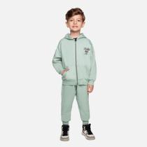 Conjunto Casaco Moletom Com Capuz E Calça Moletom Infantil Menino Have Fun 29466 Verde Claro