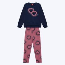Conjunto Casaco Moletom e Calça Legging Coração Infantil Menina Kyly 1000794 Conjunto Casaco Moletom e Calça Legging Coração Infantil Menina Kyly 1000794