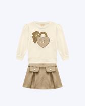 Conjunto Casaco Moletom e Shorts-Saia Jacquard Infantil Feminino Milon 2001497 Conjunto Casaco Moletom e Shorts-Saia Jacquard Infantil Feminino Milon 2001497