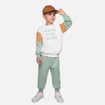 Conjunto Casaco Moletom Explore E Calça Moletom Infantil Menino Have Fun 29446 Verde Claro