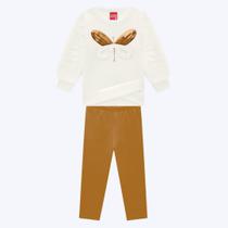 Conjunto Casaco Peluciado e Calça Legging Infantil Menina Kyly 1000764