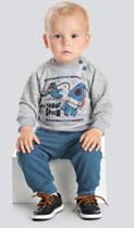 Conjunto Casaco raglan moletom com mangas infantil bebê Ralakids