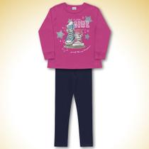 Conjunto Casaco Tênis e Legging Pink Fakini
