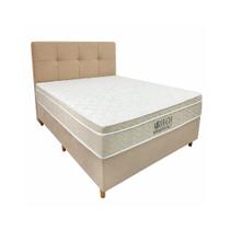 Conjunto Casal Airtech e Cabeceira Casal 140cm Capitone