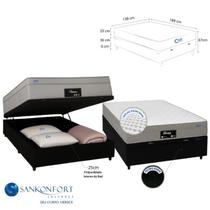 Conjunto Casal Colchão Sankonfort Riviera Molas Ensacadas 138x188 com Cama Box Baú Suede Conforto, Organização e Custo Benefício Conjunto Casal Colchão Sankonfort Riviera Molas Ensacadas 138x188 com Cama Box Baú Suede Conforto, Organização e Custo Benefício