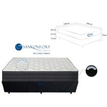 Conjunto Casal Colchão Sleep Fresh Molas 2X Action Ensacadas Base Box Suede 138x188 Conforto e Durabilidade