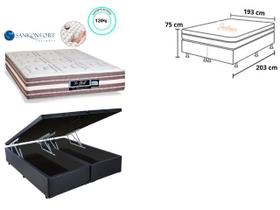 Conjunto Casal King c/ Colchão Sankonfort Le Griff + Cama Box Baú Blindada Jadmax 193x203x75 - Linha Luxo - Alto Padrão Toque Firme Conjunto Casal King c/ Colchão Sankonfort Le Griff + Cama Box Baú Blindada Jadmax 193x203x75 - Linha Luxo - Alto Padrão Toque Firme