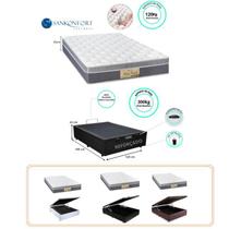 Conjunto Casal Viúva c/ Colchão Sankonfort Sleep Fresh + Cama Box Baú 128x188x72 - Ideal para quartos pequenos