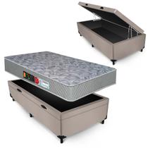 Conjunto Castor Espuma D33 Sleep Max Box Baú Max Ultra Suede Bege Solteiro 88x188x67cm Conjunto Castor Espuma D33 Sleep Max Box Baú Max Ultra Suede Bege Solteiro 88x188x67cm