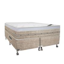 Conjunto Castor Pocket Premium Gel Bege Argentum One Face Box Castor Bege Queen Size 158x198x72cm