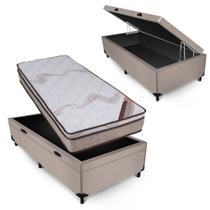 Conjunto Castor Revolution Híbrido Box Baú Max Ultra Suede Bege Solteiro 88x188x72cm Conjunto Castor Revolution Híbrido Box Baú Max Ultra Suede Bege Solteiro 88x188x72cm
