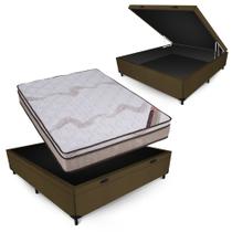 Conjunto Castor Revolution Híbrido Box Baú Max Ultra Suede Marrom Casal 138x188x72cm Conjunto Castor Revolution Híbrido Box Baú Max Ultra Suede Marrom Casal 138x188x72cm