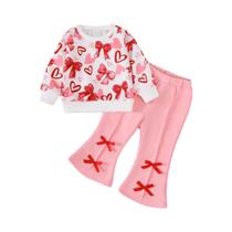 Conjunto Casual De Dia Dos Namorados Para Bebês De 0 a 3 Anos, Moletom De Manga Longa Com Estampa De
