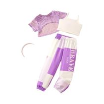 Conjunto Casual De Moda Para Meninas Em Três Peças, Colete E Calças, Terno Infantil Para Crianças De