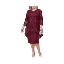 Conjunto Casual Feminino De Duas Peças Com Bordado Em Renda Vestidos Elegantes De Comprimento Médio