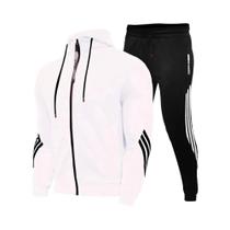 Conjunto Casual Masculino De 2 Peças Moletom Com Capuz Jaqueta Calças De Moletom Moda Outono Inverno