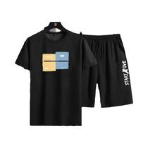 Conjunto Casual Masculino De Verão Em 2 Peças, Camiseta De Manga Curta E Calças De Treino, Roupas Conjunto Casual Masculino De Verão Em 2 Peças, Camiseta De Manga Curta E Calças De Treino, Roupas