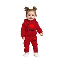Conjunto Casual Para Bebê Menina Recém-Nascida Com Moletom De Fleece E Calças Esportivas Para