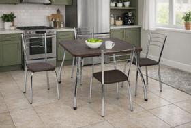 Conjunto Catia Mesa MDP Nogueira com 4 Cadeiras Conjunto Catia Mesa MDP Nogueira com 4 Cadeiras