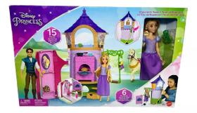 Conjunto Cenário Casa Casinha Castelo Torre Boneca Princesa Rapunzel E Acessórios - Disney - Mattel