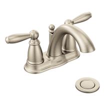 Conjunto central Faucet Moen Brantford de duas alças Low-Arc de 4 polegadas