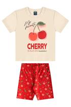 Conjunto cerejinhas com blusa e bermuda ciclista bee loop