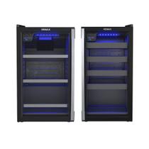 Conjunto Cervejeira Venax Blue Light 102 Litros Porta Invertida + Adega Piubella 24 Garrafas Preto - 220V
