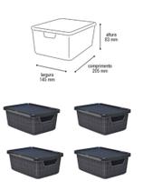 Conjunto Cesto Organizador 2 Litros com 4 unidades Escritório Casa Decoração