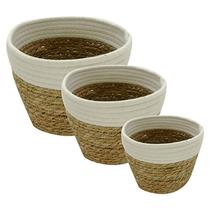 Conjunto Cesto Round Gist Cotton e Juta White 8263 - Mimo Style Conjunto Cesto Round Gist Cotton e Juta White 8263 - Mimo Style