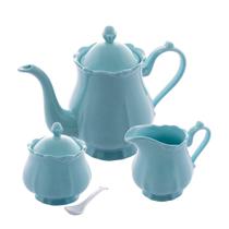 Conjunto Chá e Café de Porcelana Fancy Azul Bali 3 peças Wolff