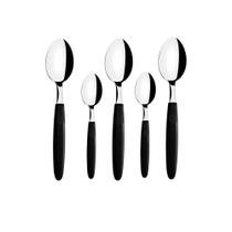 Conjunto Chá E Sobremesa Ipanema 60 Peças Lâminas Aço Inox Cabo Preto Ptop - Tramontina