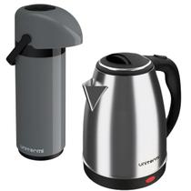 Conjunto Chaleira Elétrica 110v + Garrafa Térmica 1 L Água Chá Café Gelado/Quente Temperatura Jarra Escritório - Unitermi Conjunto Chaleira Elétrica 110v + Garrafa Térmica 1 L Água Chá Café Gelado/Quente Temperatura Jarra Escritório - Unitermi