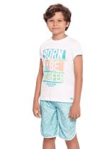 Conjunto Charpey 2 peças Camiseta e Bermuda Born To Be Surfer Branco