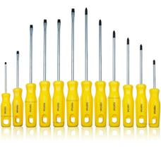 Conjunto Chave De Fenda E Phillips Imantada Magnética 12 Peças Profissional Conjunto Chave De Fenda E Phillips Imantada Magnética 12 Peças Profissional