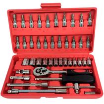 Conjunto Chaves Canhao Catraca 46 Peças Ferrametas Conjunto Chaves Canhao Catraca 46 Peças Ferrametas